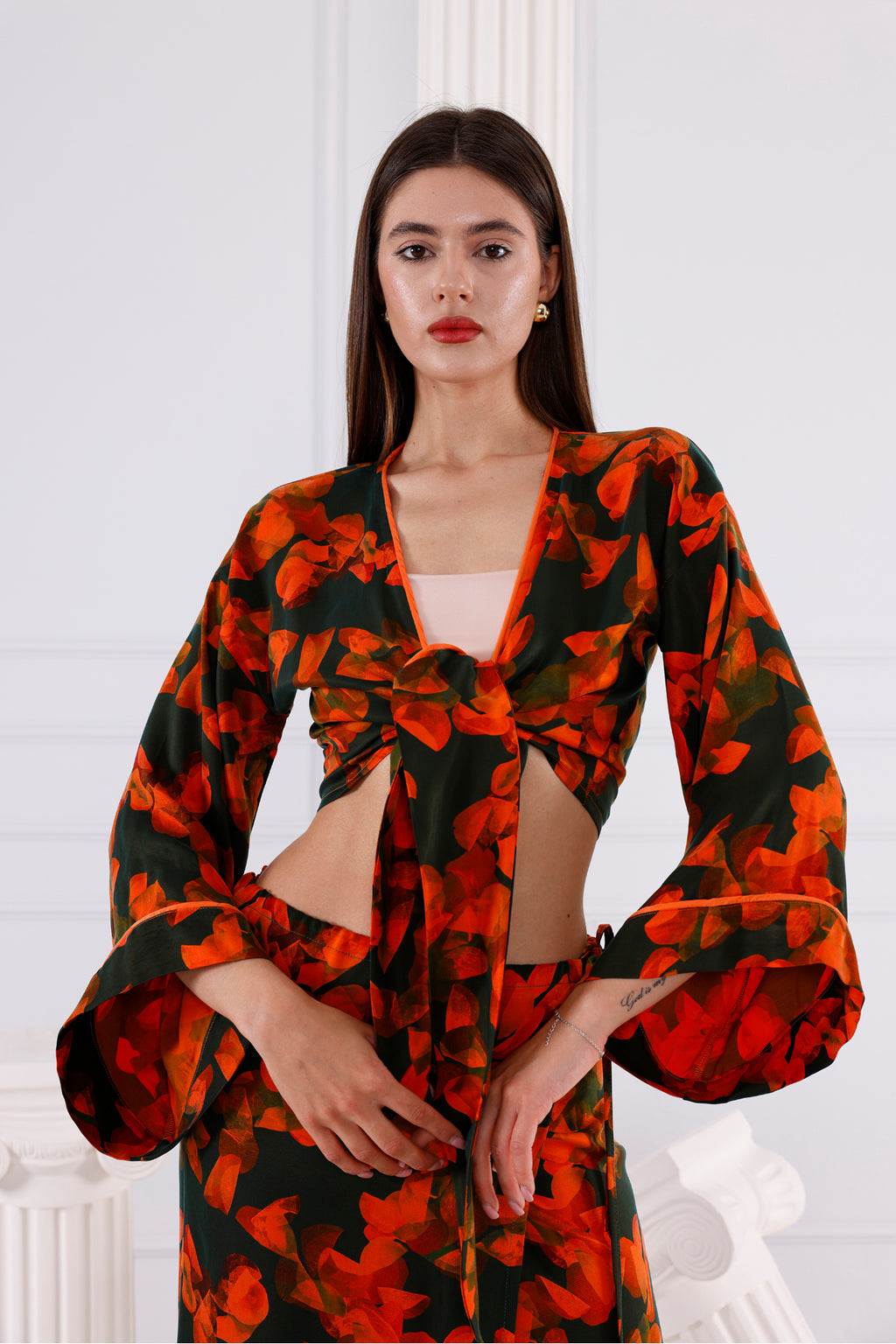 Astrid Vegan İpek CUPRO Cropped - Kimono 7