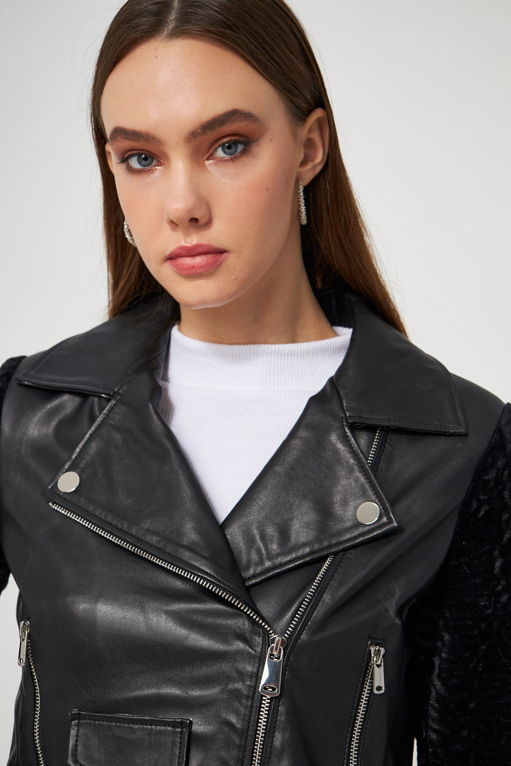 Suni Deri Biker Ceket - Ceket 6