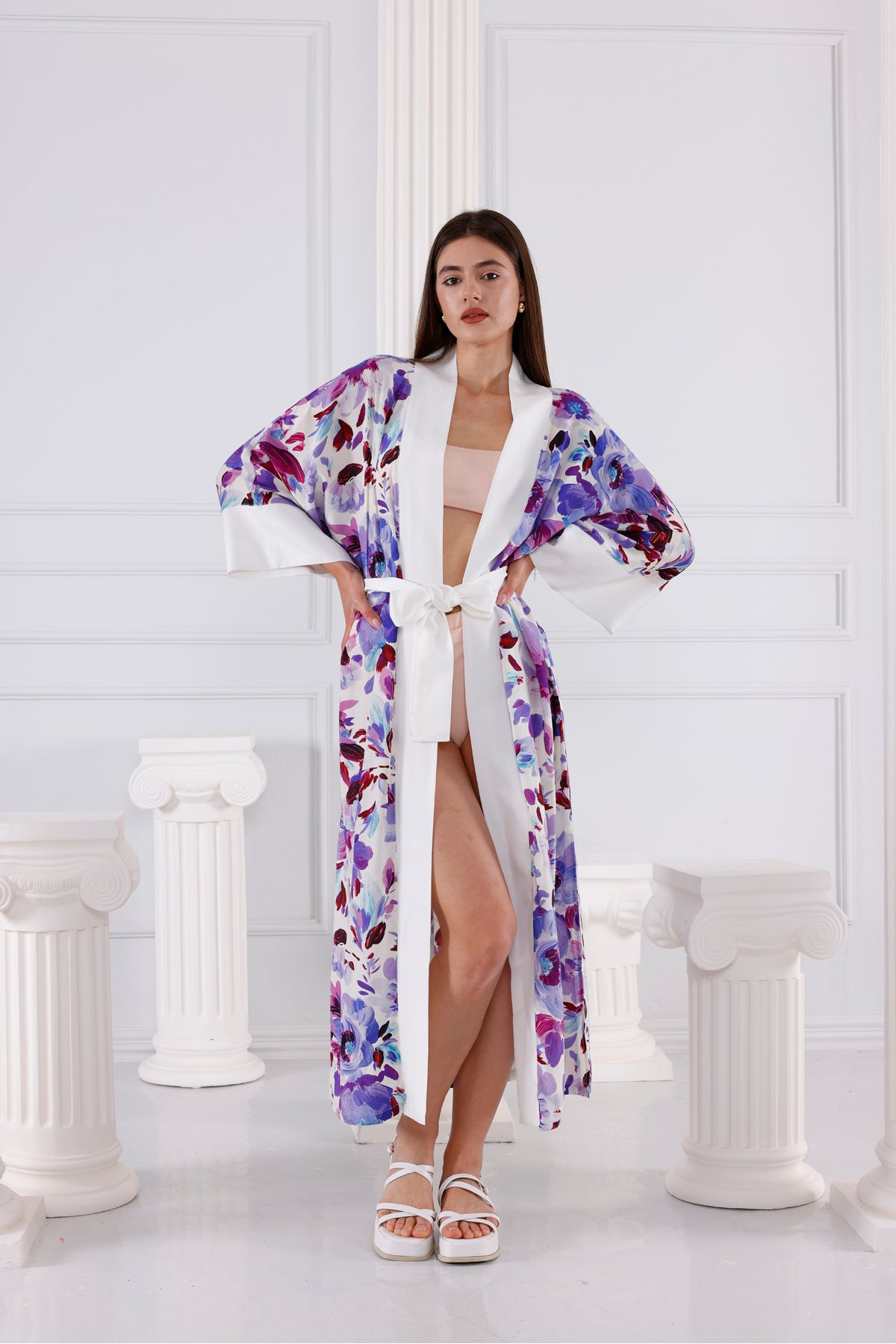 Emma Vegan İpek CUPRO Uzun Kimono - Kimono 4