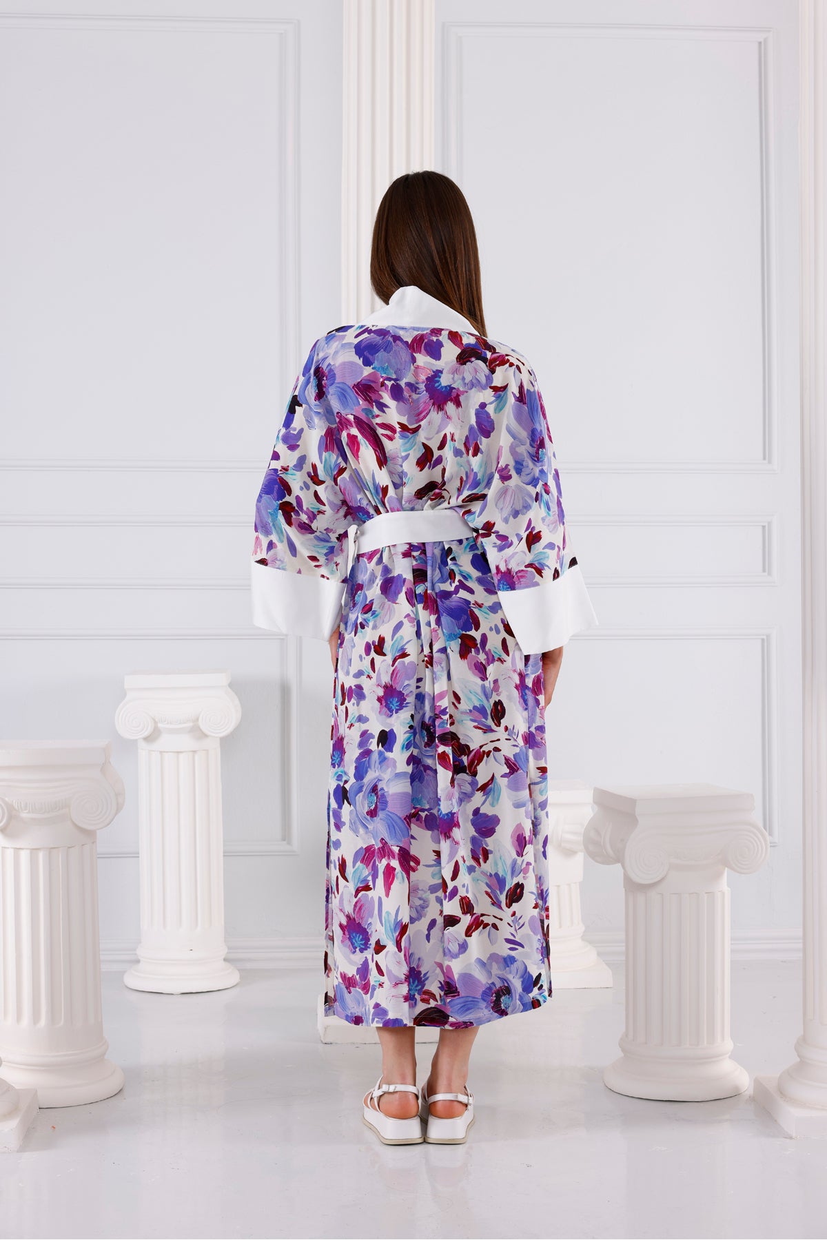 Emma Vegan İpek CUPRO Uzun Kimono - Kimono 7
