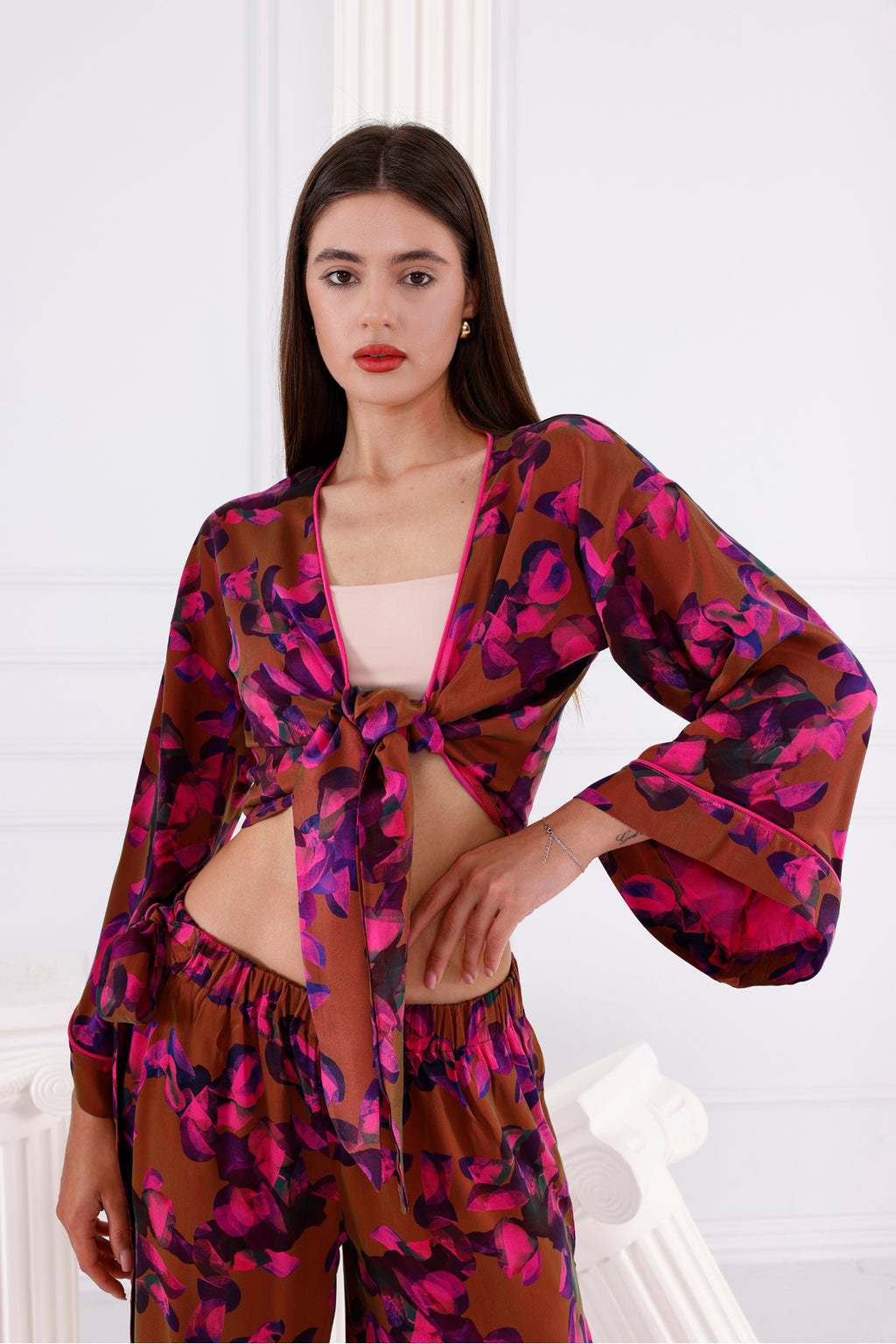 Astrid Vegan İpek CUPRO Cropped - Kimono 15