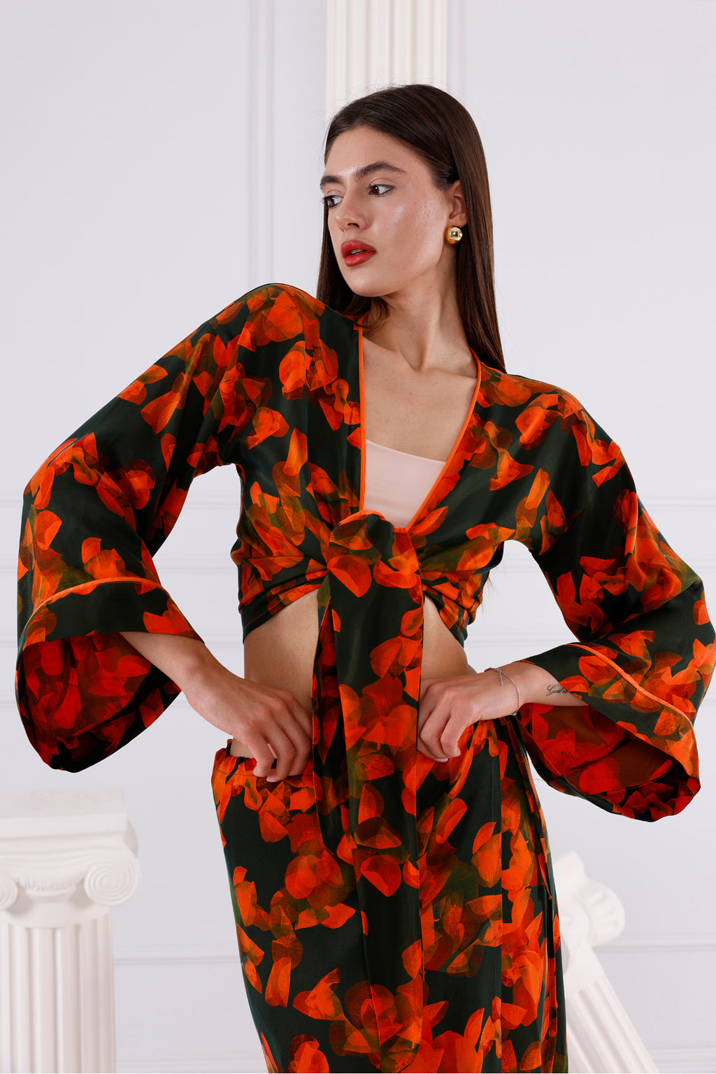 Astrid Vegan İpek CUPRO Cropped - Kimono 8
