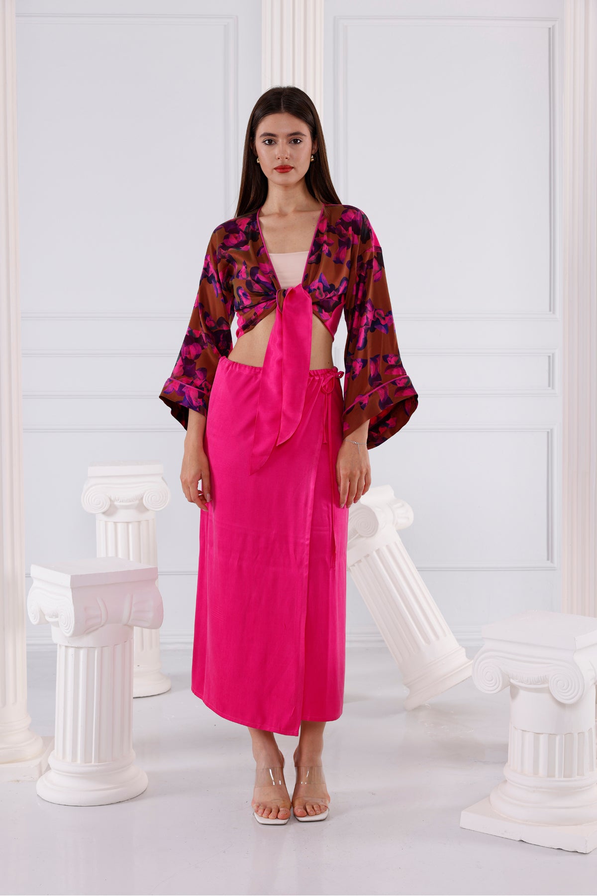 Tina Vegan İpek CUPRO Cropped - Kimono