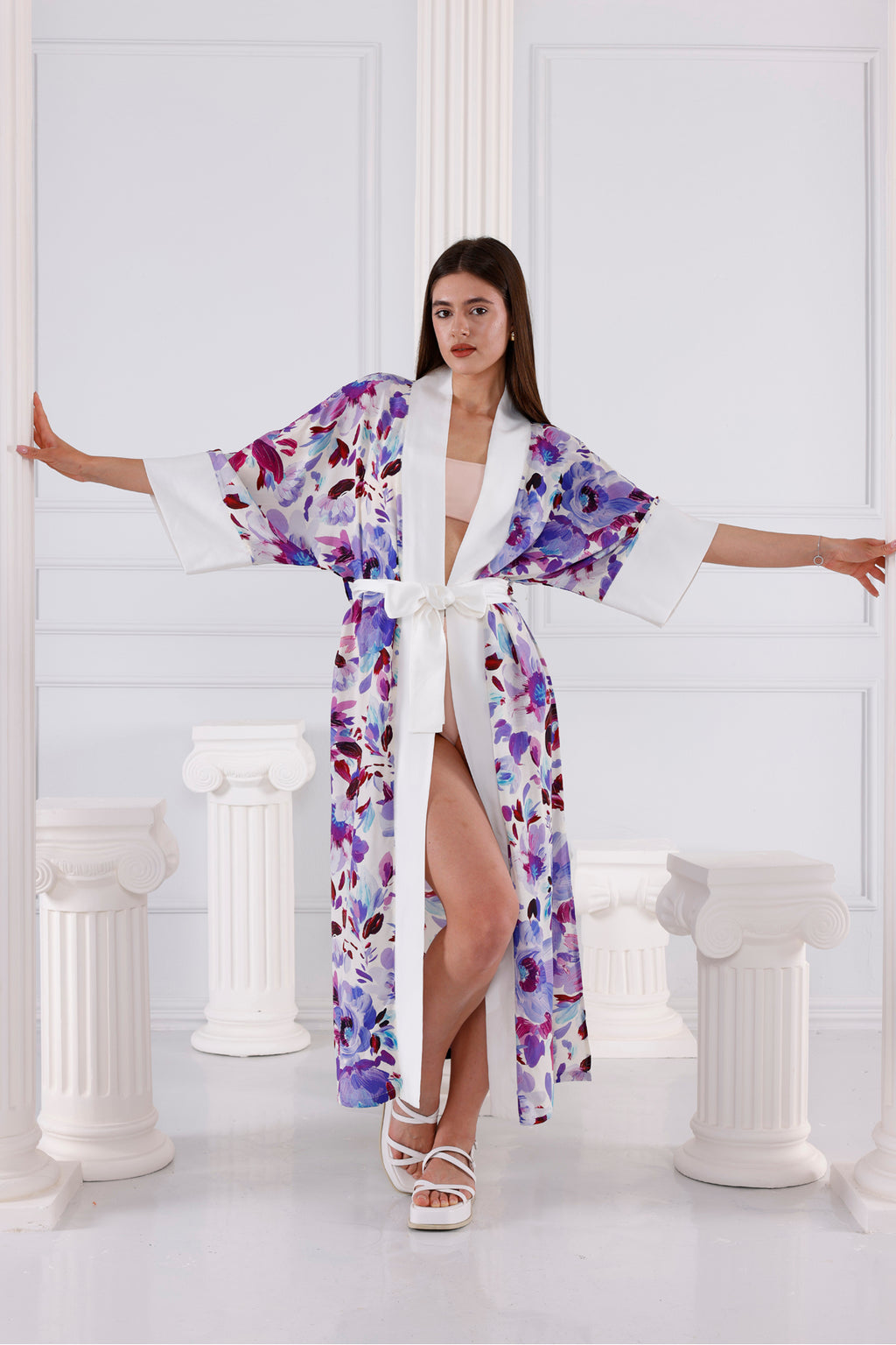 Emma Vegan İpek CUPRO Uzun Kimono - Kimono 2