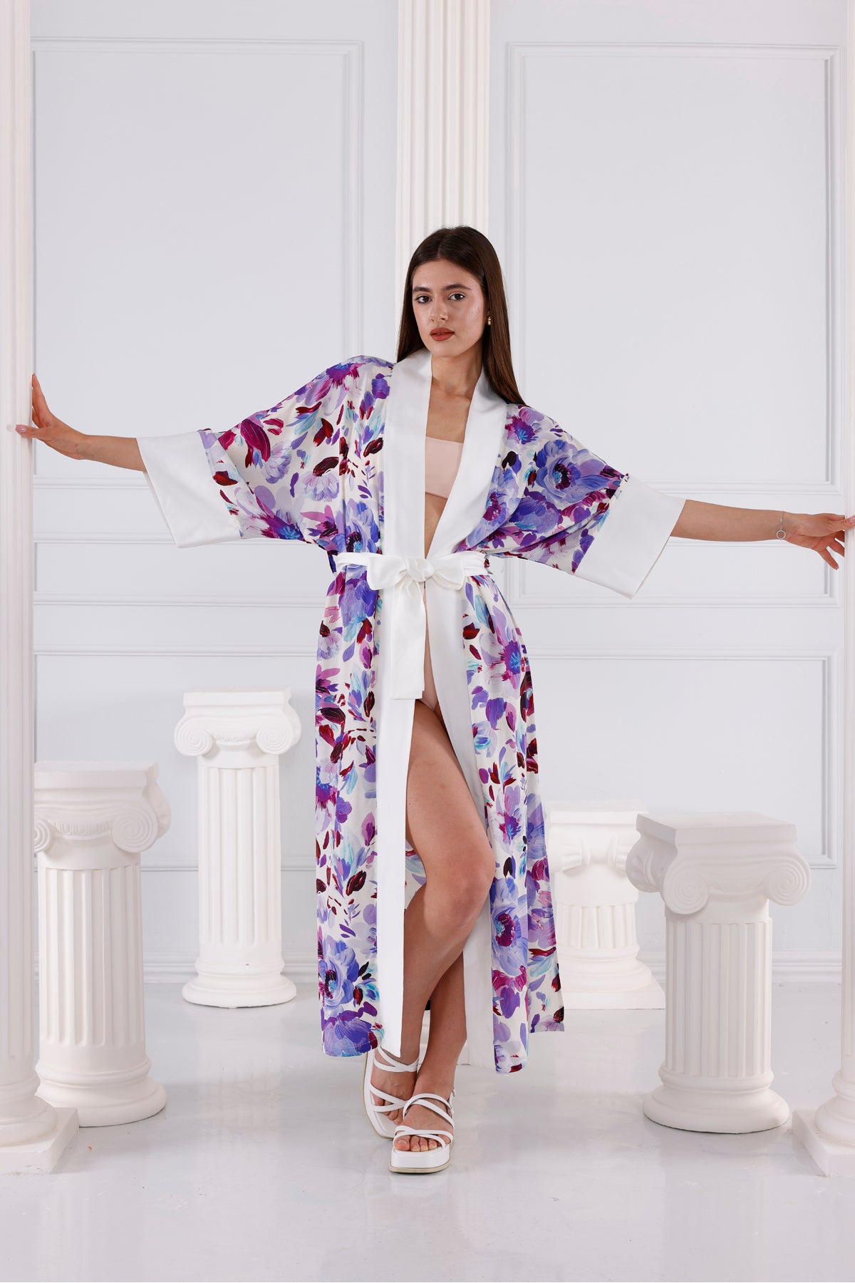 Emma Vegan İpek CUPRO Uzun Kimono - Kimono 2