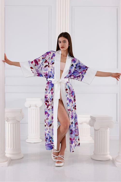 Emma Vegan İpek CUPRO Uzun Kimono - Kimono 2