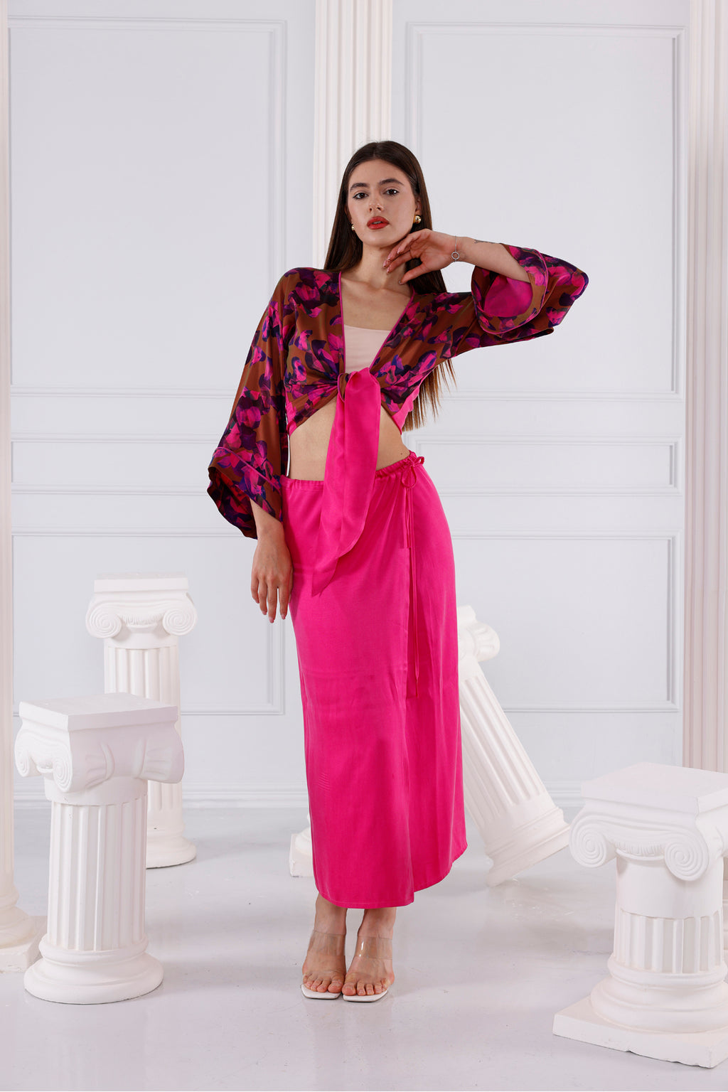 Tina Vegan İpek CUPRO Cropped - Kimono 2