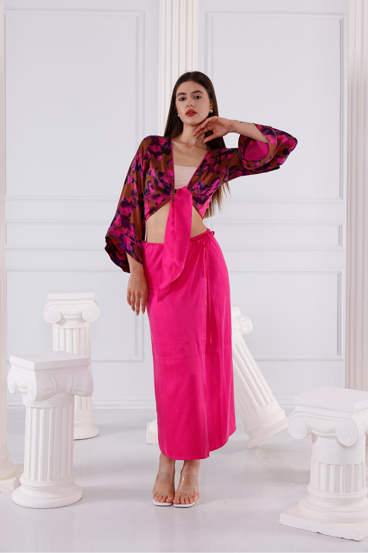 Tina Vegan İpek CUPRO Cropped - Kimono 2