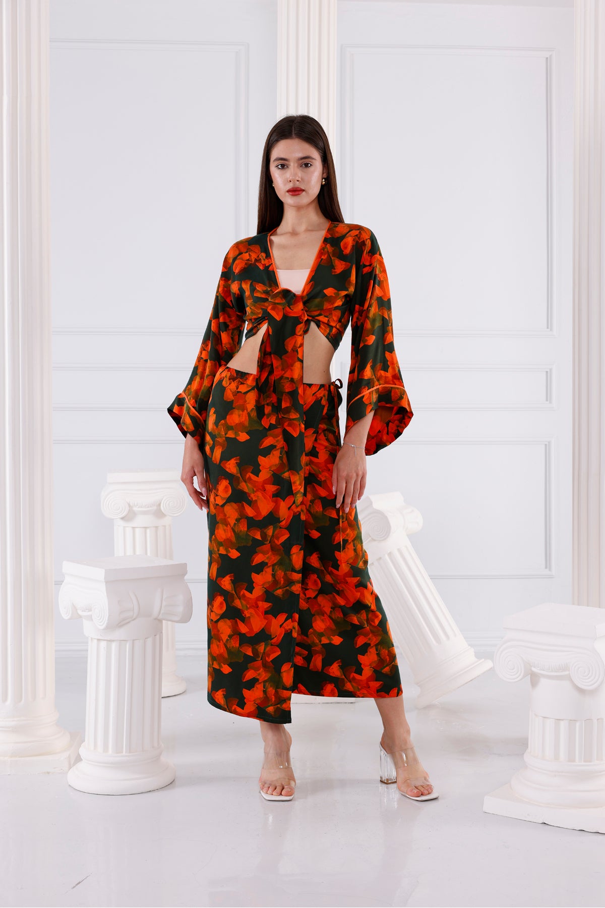 Astrid Vegan İpek CUPRO Cropped - Kimono