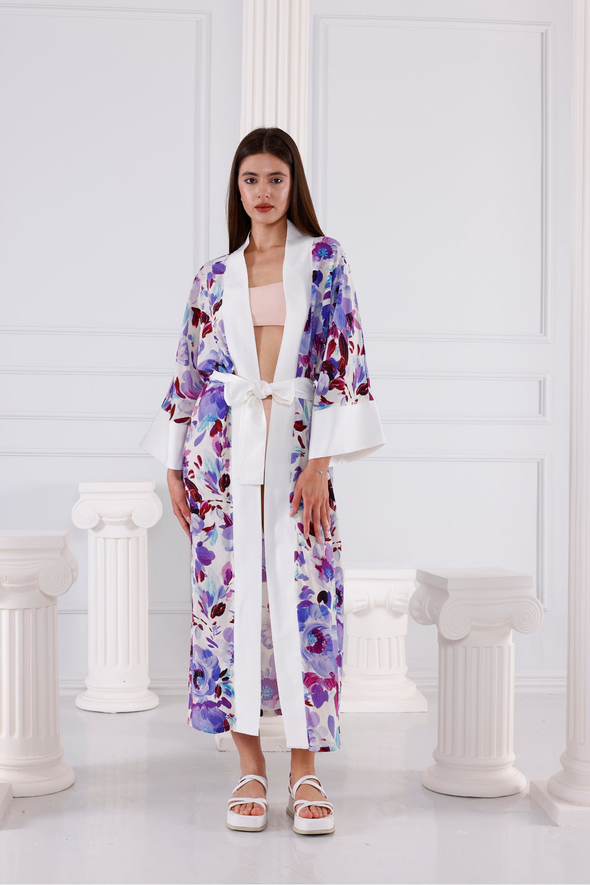 Emma Vegan İpek CUPRO Uzun Kimono - Kimono 3