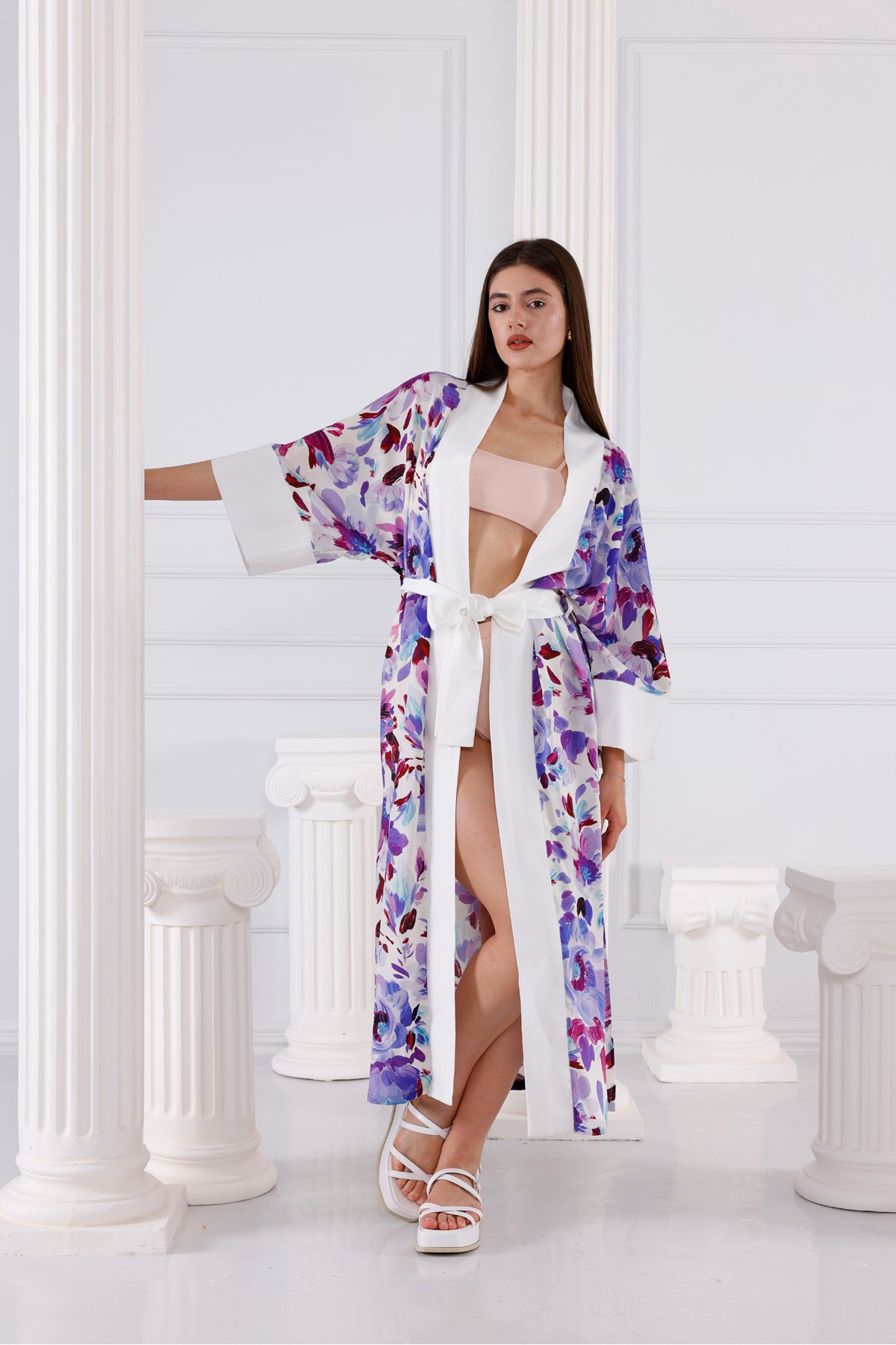 Emma Vegan İpek CUPRO Uzun Kimono - Kimono 6