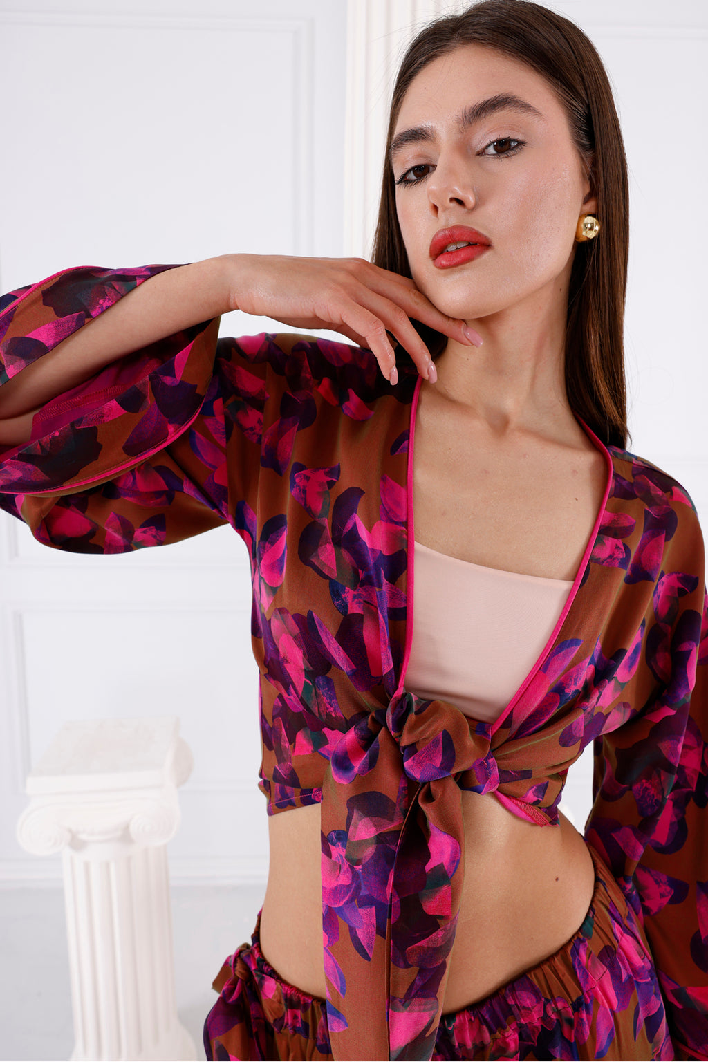 Astrid Vegan İpek CUPRO Cropped - Kimono 16