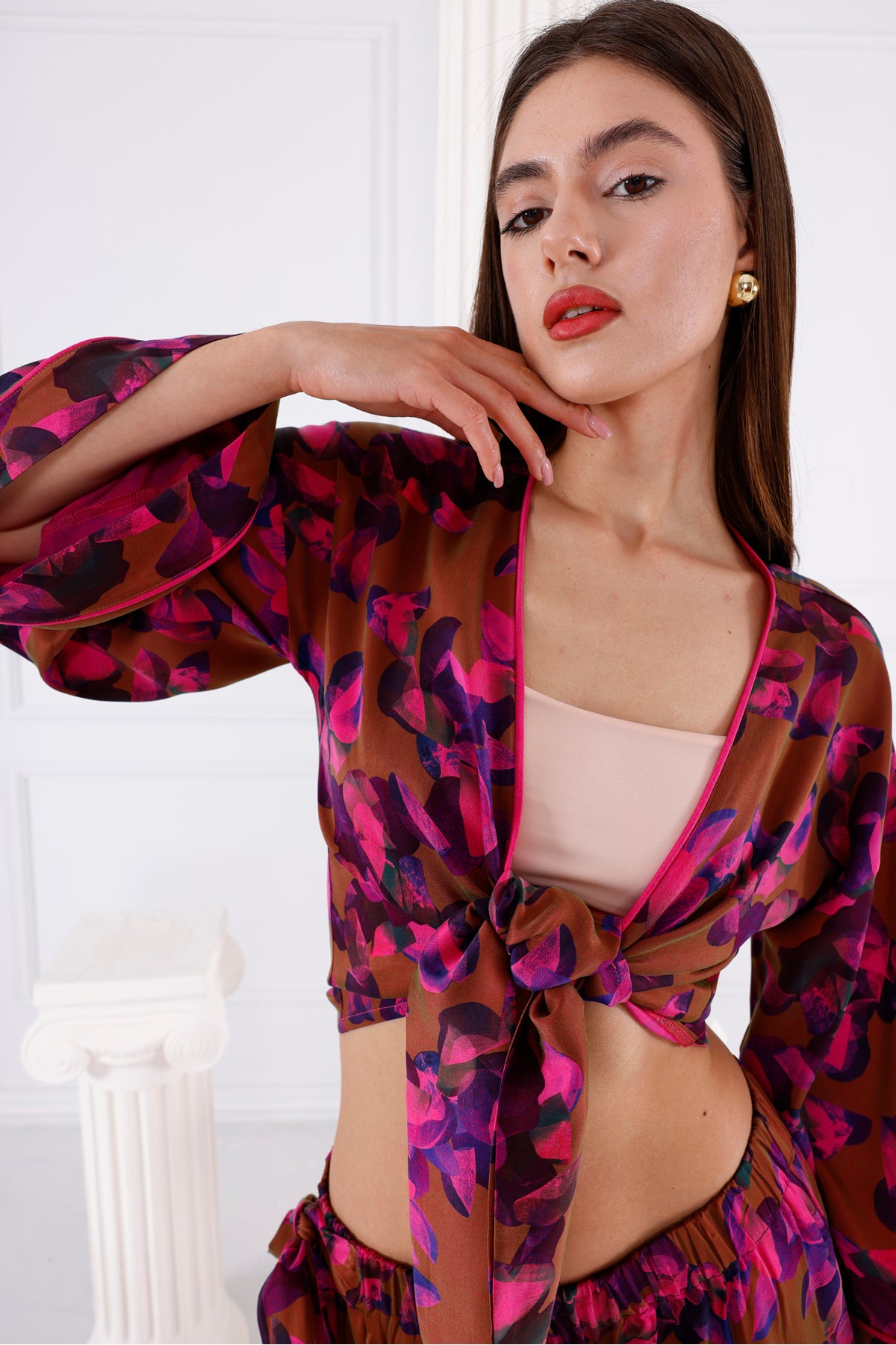 Astrid Vegan İpek CUPRO Cropped - Kimono 16